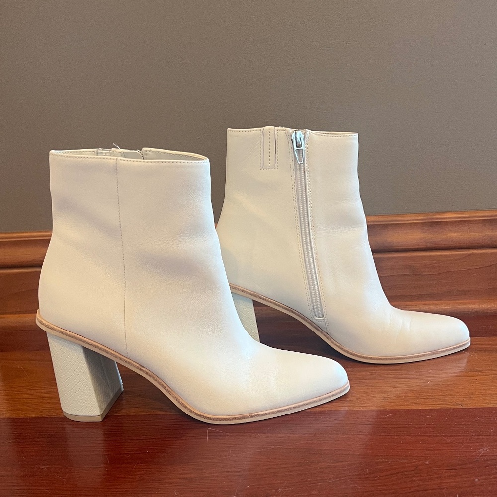 Dolce Vita Cream Ankle Boots